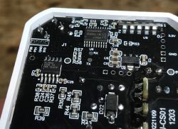 Close-up of a circuit board with visible electronic components, including the BL0942 chip.