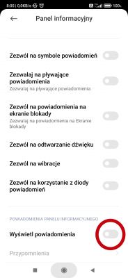 Jak wyłączyć powiadomienia po aktualizacji MIUI 12.5.15 na Redmi Note 8 Pro?
