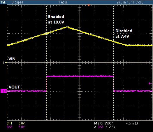 Jak dodać histerezę do wejścia enable przetwornicy DC/DC