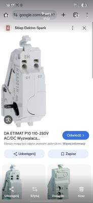 Wyzwalacz wzrostowy DA ETIMAT P10 z oznaczeniami SH, C1 i C2