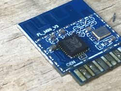 Close-up of the FL_M99_V3 PCB with the BK7231 chip.