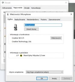 SB0460 X-Fi XtremeMusic: Jak aktywować mikrofon? Gniazdo (1) dualne