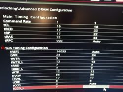 Zrzut ekranu z ustawieniami zaawansowanej konfiguracji DRAM w BIOS-ie.