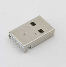 Metal USB port housing with visible pins.
