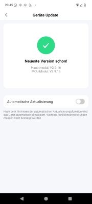 Device update screen indicating the software is up-to-date.