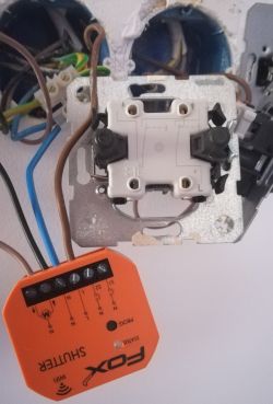 Connecting a wall switch to a FOX Shutter module - configuration and diagram