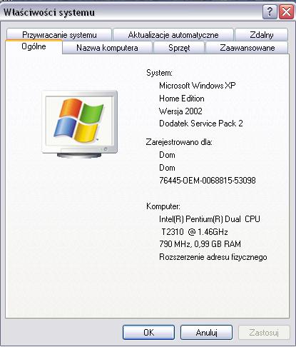 Fujitsu Siemens Amilo Li 2727 i niewykrywane dwa rdzenie CPU Fujitsu Siemens Amilo Li 2727 i niewykrywane dwa rdzenie CPU