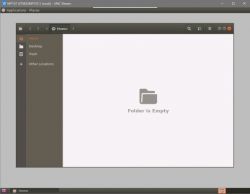 Empty Folder on Linux STM32MP157 Desktop Screenshot showing a Linux desktop with an empty folder displayed in the file manager.