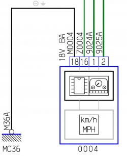 Peugeot 407 Benzyna 1.8 Sedan - Opis kostki, schemat podłączenia zegarów w desce