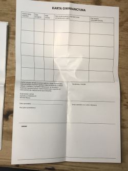 Karta gwarancyjna nowego włącznika światła WiFi modelu LXM172.