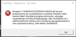 Błąd winsta.dll podczas instalacji oprogramowania - jak naprawić?
