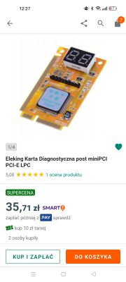 Karta diagnostyczna Eleking post miniPCI PCI-E LPC z wyświetlaczem LED.