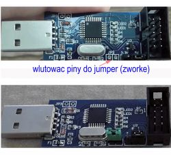 Zworka na jumperze J2 do programowania na płytce PCB