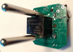 PCB with JIEYING Relay on Smart Wi-Fi Plug Image of a PCB with a JIEYING relay on a smart Wi-Fi plug.