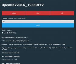 User interface for configuring OpenBK7231N device.