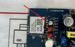 Close-up of a PCB with a highlighted WB3S module.