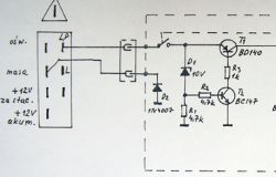 Schemat elektryczny z tranzystorami, diodą Zenera 10V i diodą D2 1N4007