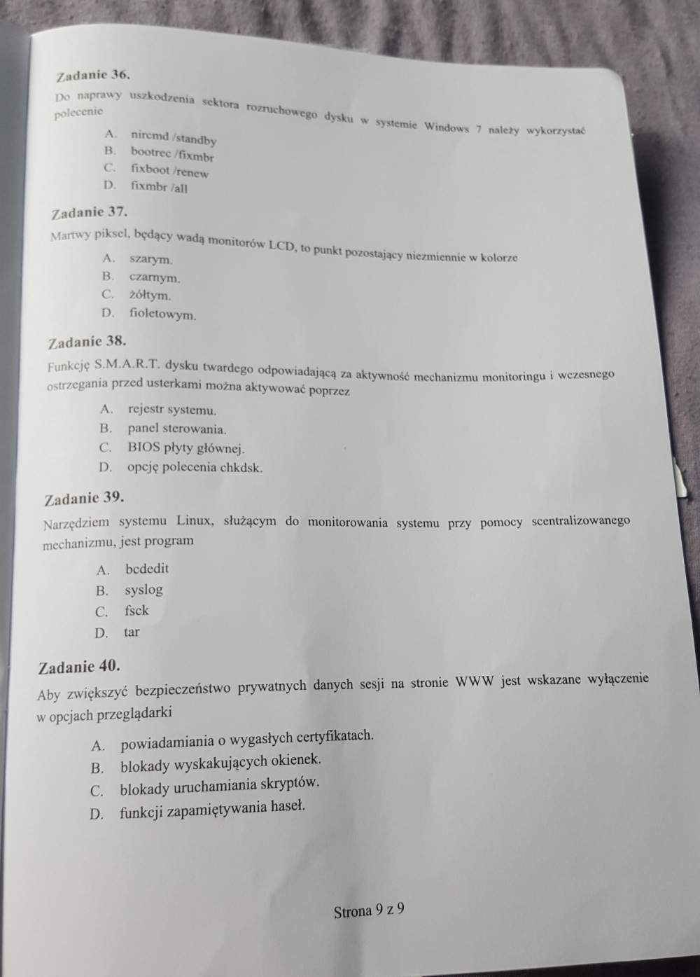 Egzamin kwalifikacyjny e 12 technik informatyk 14 01 2016r 