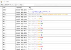 Screenshot of Sniff UART interface displaying protocols and status data.