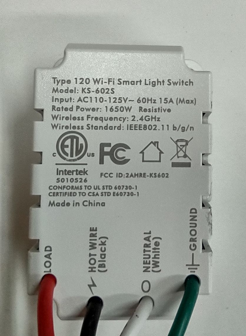 [BK7231N] KS-602S 120V Intertek Kuled K36 Switch Flashing