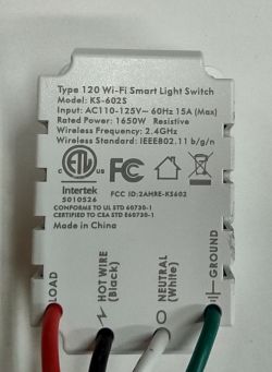 [BK7231N] KS-602S 120V Intertek Kuled K36 Switch Flashing