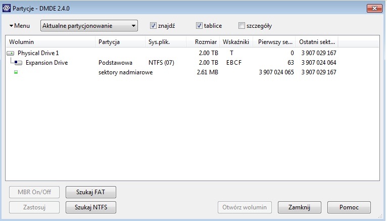Seagate Expansion 2T - niedostępny dysk- błąd danych (CRC)