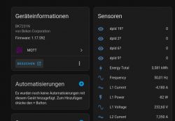 Screenshot of a user interface displaying device and sensor information.