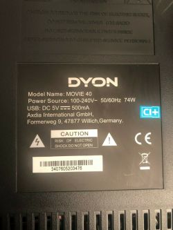 DYON Movie 40 Zoll Full-HD DUMP: Find Original Models & Brands (Images Inside)