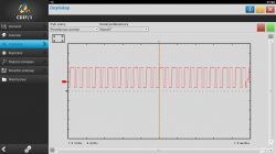 Widok ekranu oscyloskopu z przebiegiem sygnału CAN.