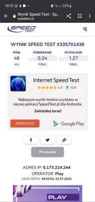 Niski download i upload na wsi: Huawei 535-232, Viking Mobile, Play, Orange, USB-C