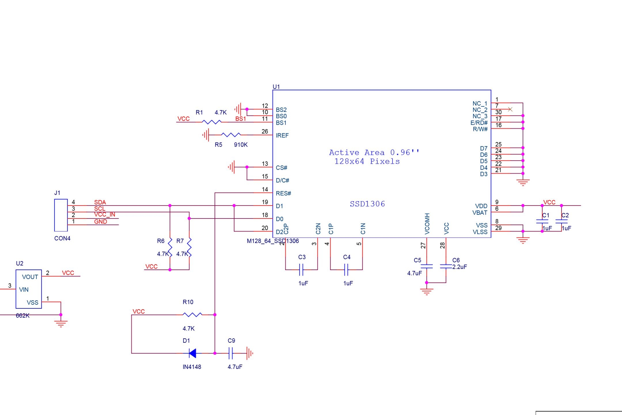 1 4 0 96. Ssd1306 схема модуля. OLED i2c 1.3