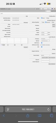 Panel konfiguracji RouterOS z aktywnym trybem Router i adresem IP 192.168.88.1