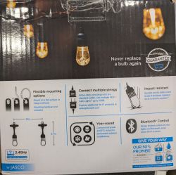 Jasco Enbrighten Cafe WiFi Lighting Box Jasco Enbrighten Cafe WiFi lighting box with feature information.