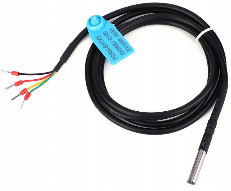FS304-SHT3x soil temperature and humidity sensor with cable.