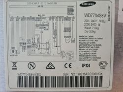 Szukam instrukcji serwisowej do pralko-suszarki SAMSUNG WD7704S8V