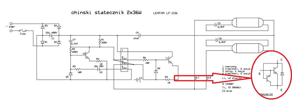 Czy MJE13007 pasuje jako zamiennik tranzystora SR6863D do statecznika?