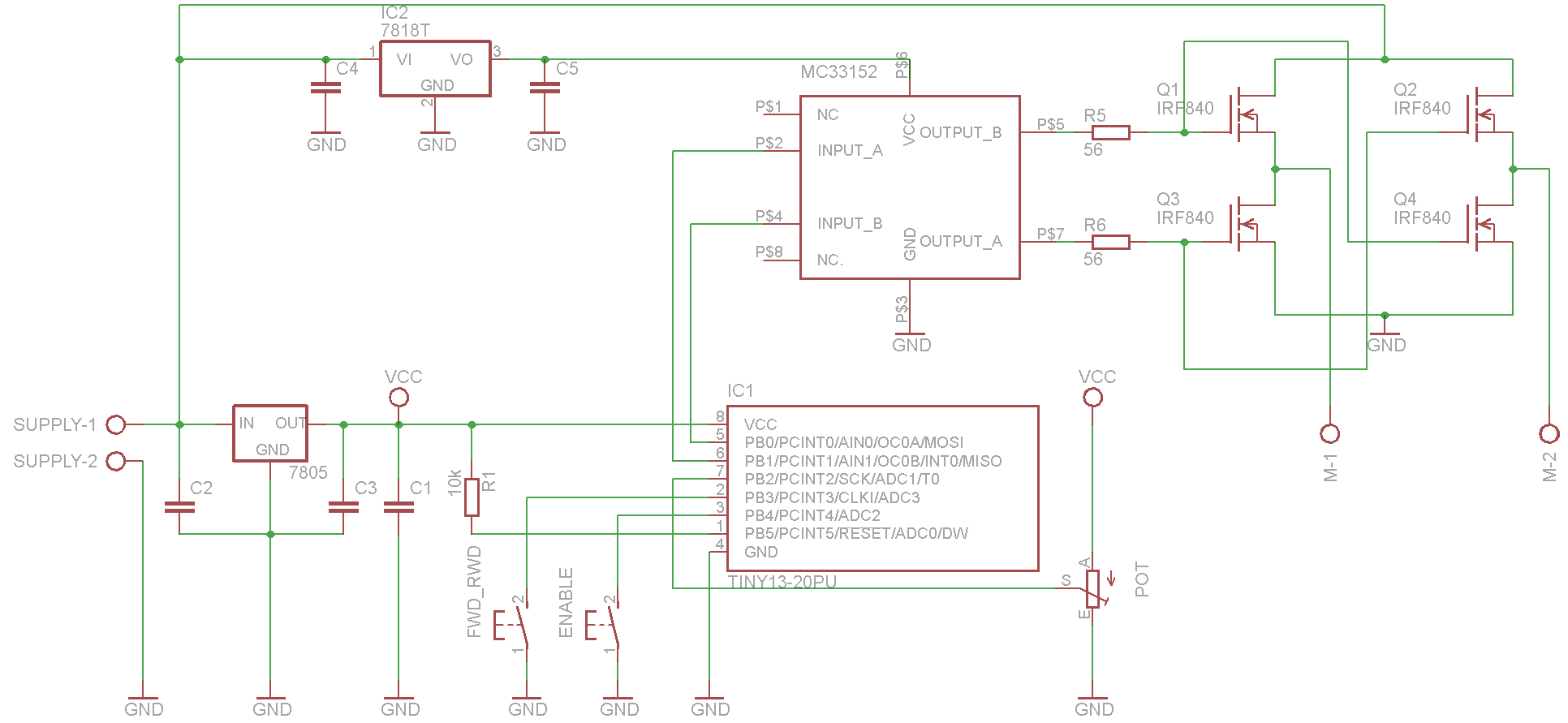 Полицейская мигалка на attiny13 схема