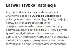 Monitoring kamerka OVERMAX - Camspot 4.9: Połączenie z siecią domową, skanowanie kodu QR