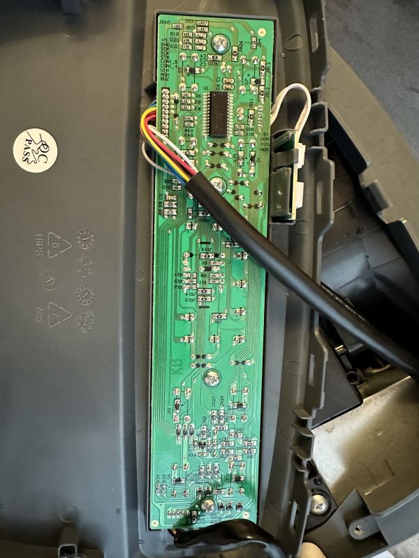 Circuit board with wires and electronic components