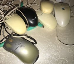 Old Trekker and A4Tech Computer Mice Old Trekker and A4Tech computer mice with PS/2 cables.