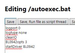 Screenshot of the edited autoexec.bat file with configuration code.