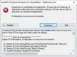 Error message in TuyaMCU Explorer/Analyzer for OpenBeken.
