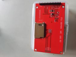 Electronic board with LCD display JC2432s028N and miniSD card slot.