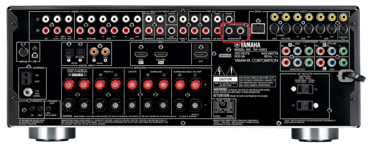 Problem z amplitunerem yamaha RX-V663 + aktywny sub