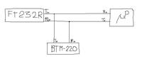 Bluetooth BTM-222 równolegle z FT232R + uP Bluetooth BTM-222 równolegle z FT232R + uP