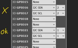 Fragment of the GPIO configuration interface with sensor settings.