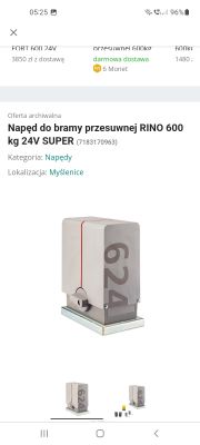 Wymiana sterownika bramy przesuwnej Rino Erreka 600kg 24V SUPER - jak dobrać zamiennik?