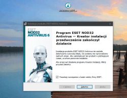 Komunikat błędu instalacji programu ESET NOD32 Antivirus.