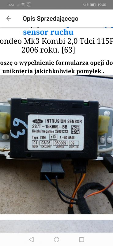 Jak podłączyć czujniki ruchu Delphi do innego alarmu - szczegóły przewodów