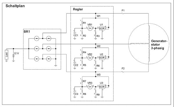 Alternator 24/12V - z regulatorem motocyklowym np 15A